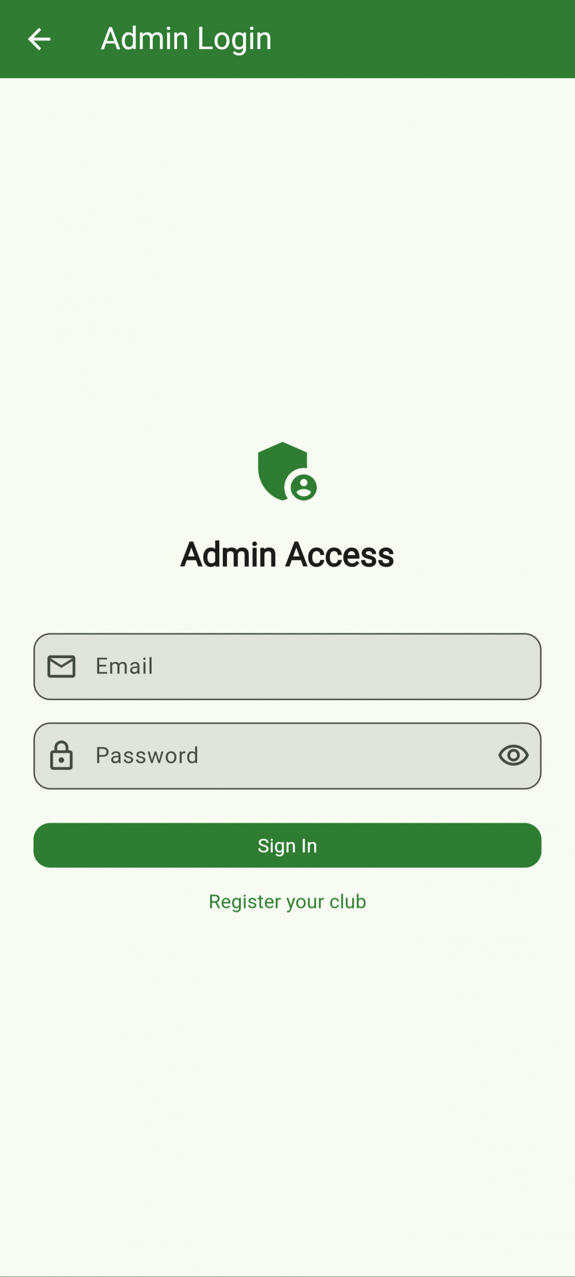 Admin login