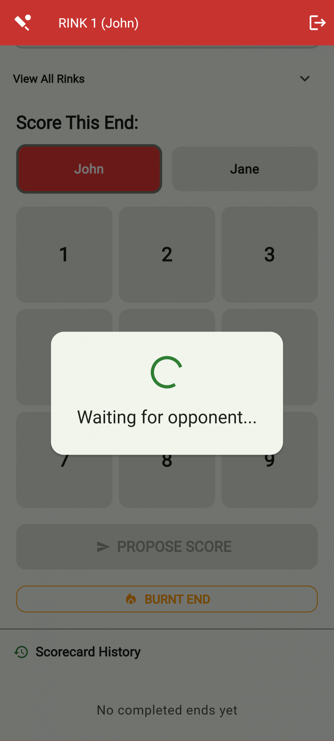 Wait for opponent