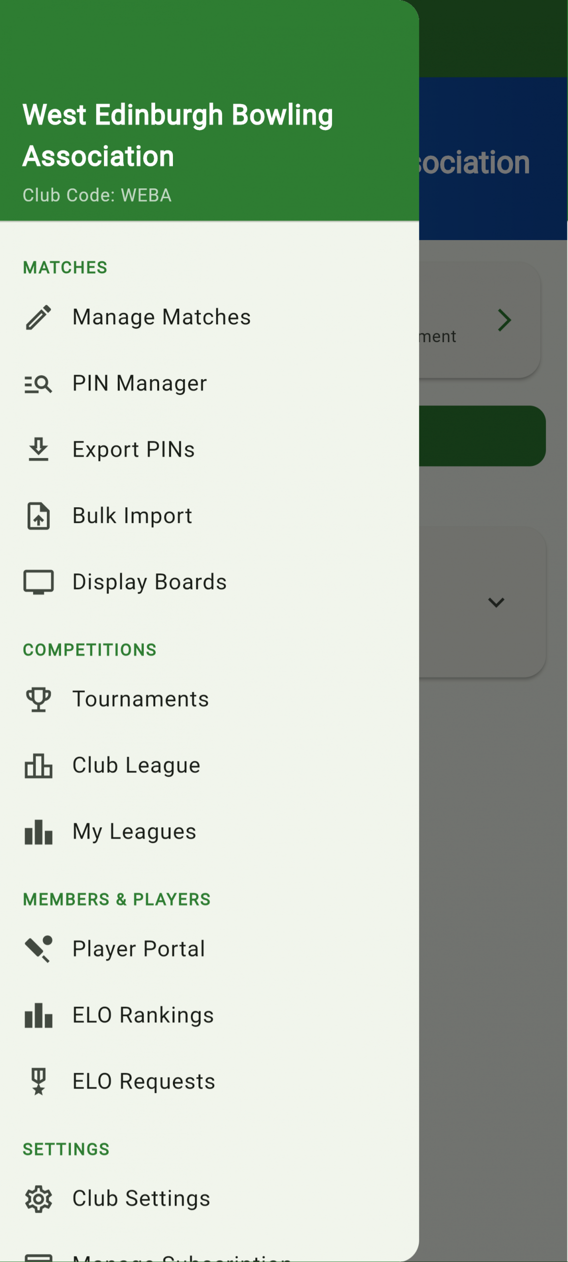 Admin dashboard
