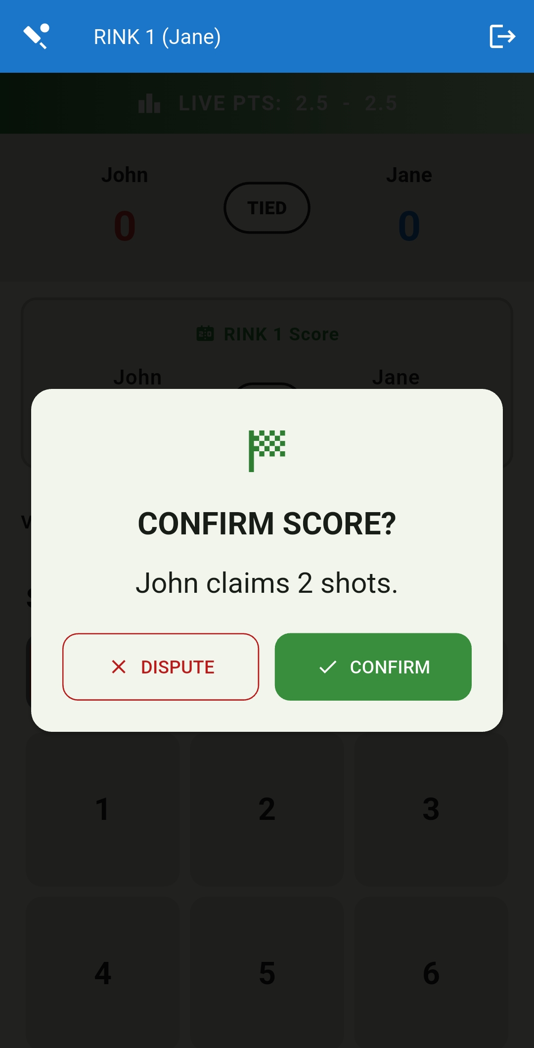 Confirm the score