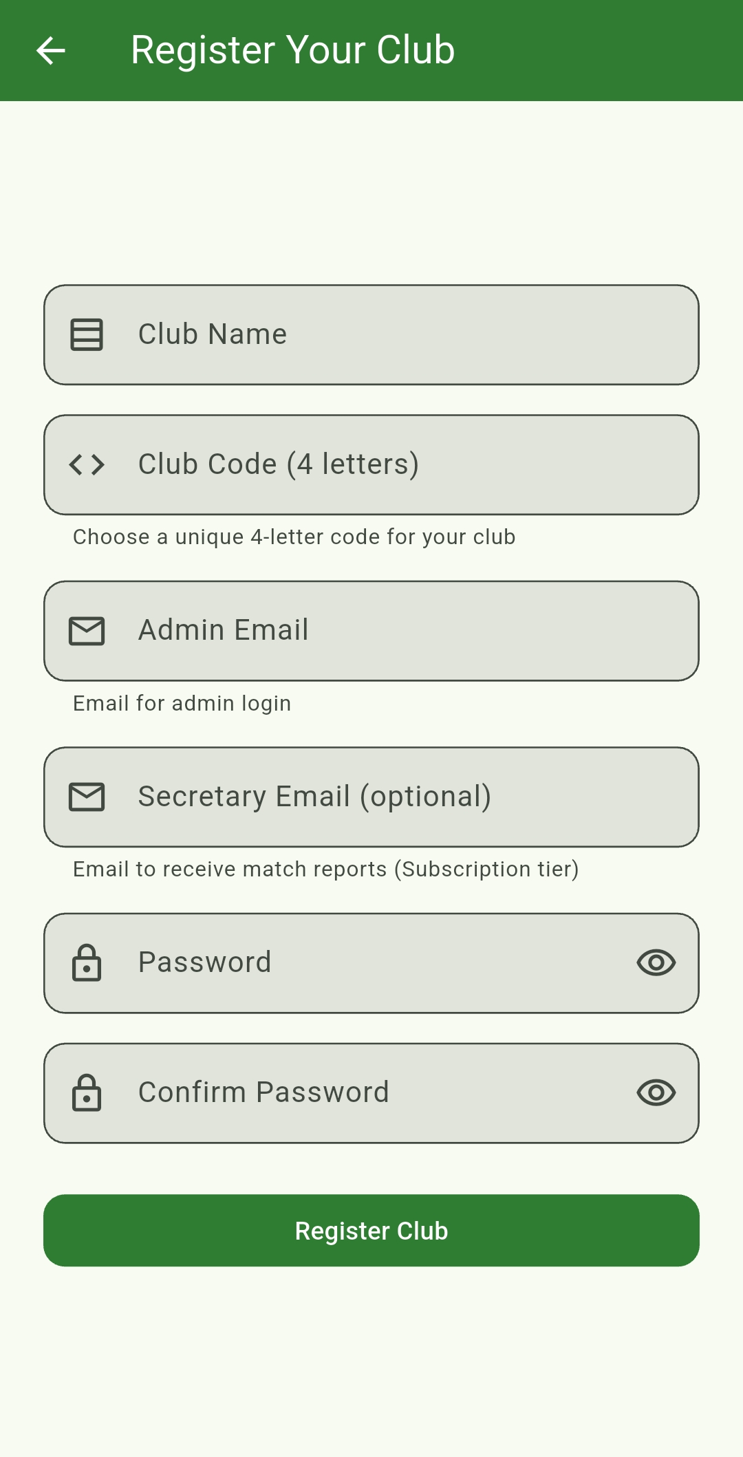 Register a club