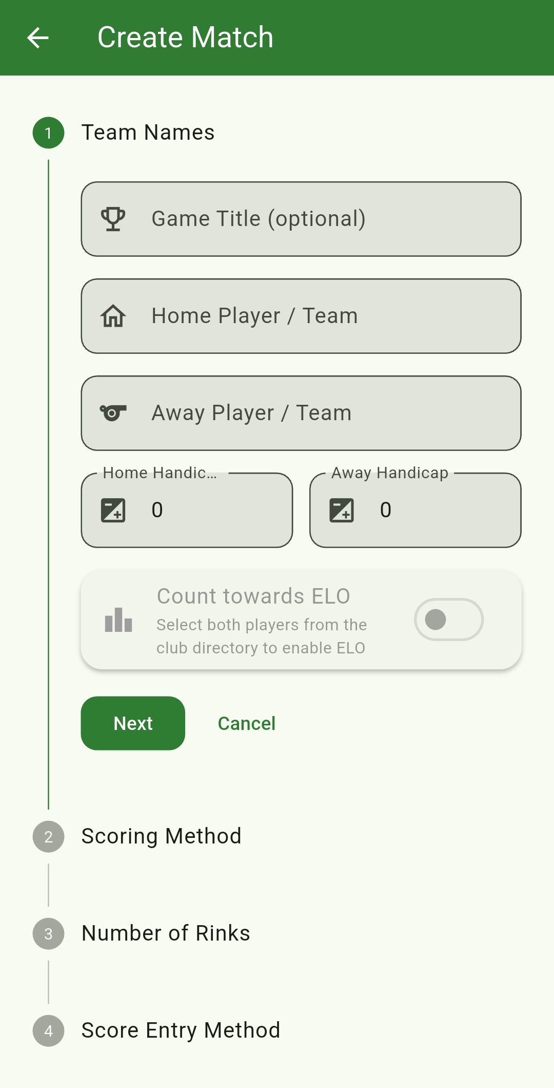 Set match teams