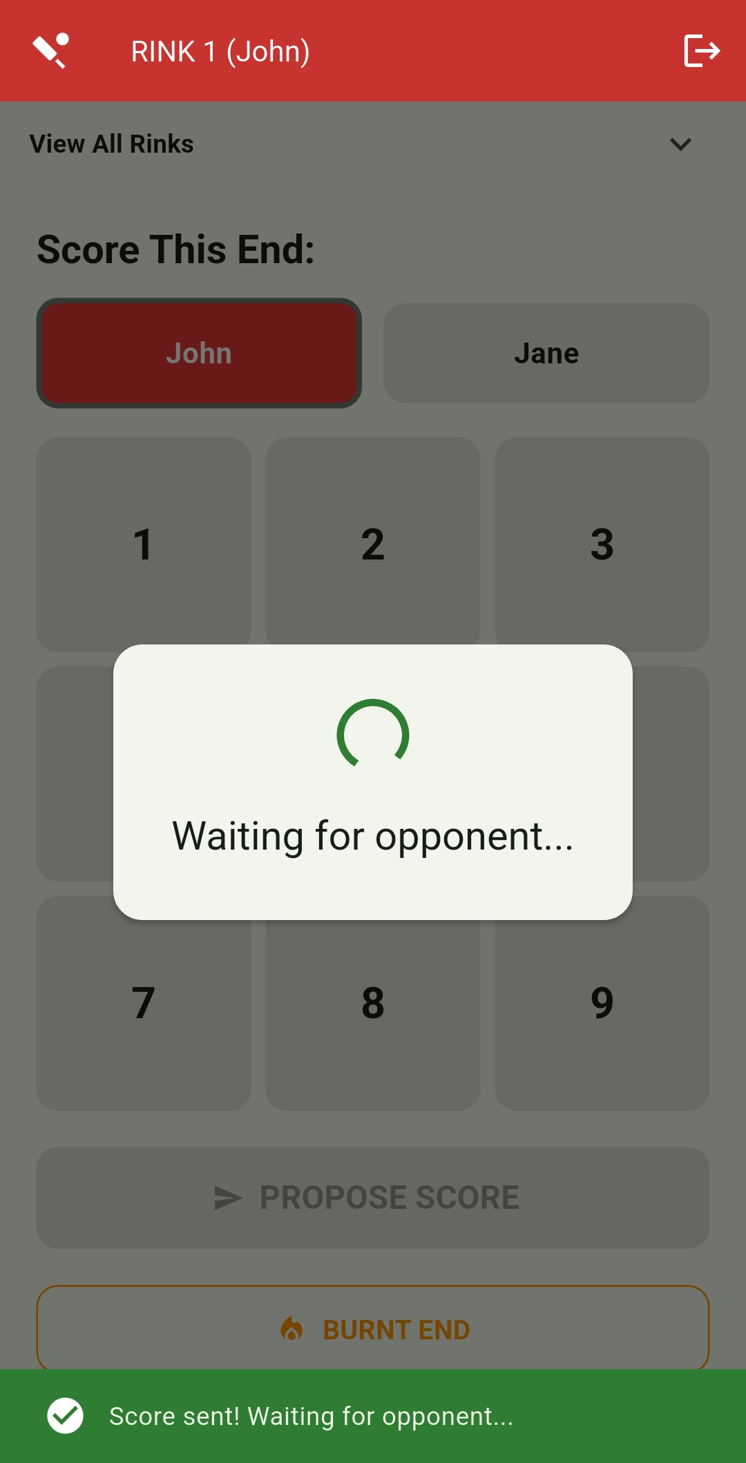 Waiting for opponent